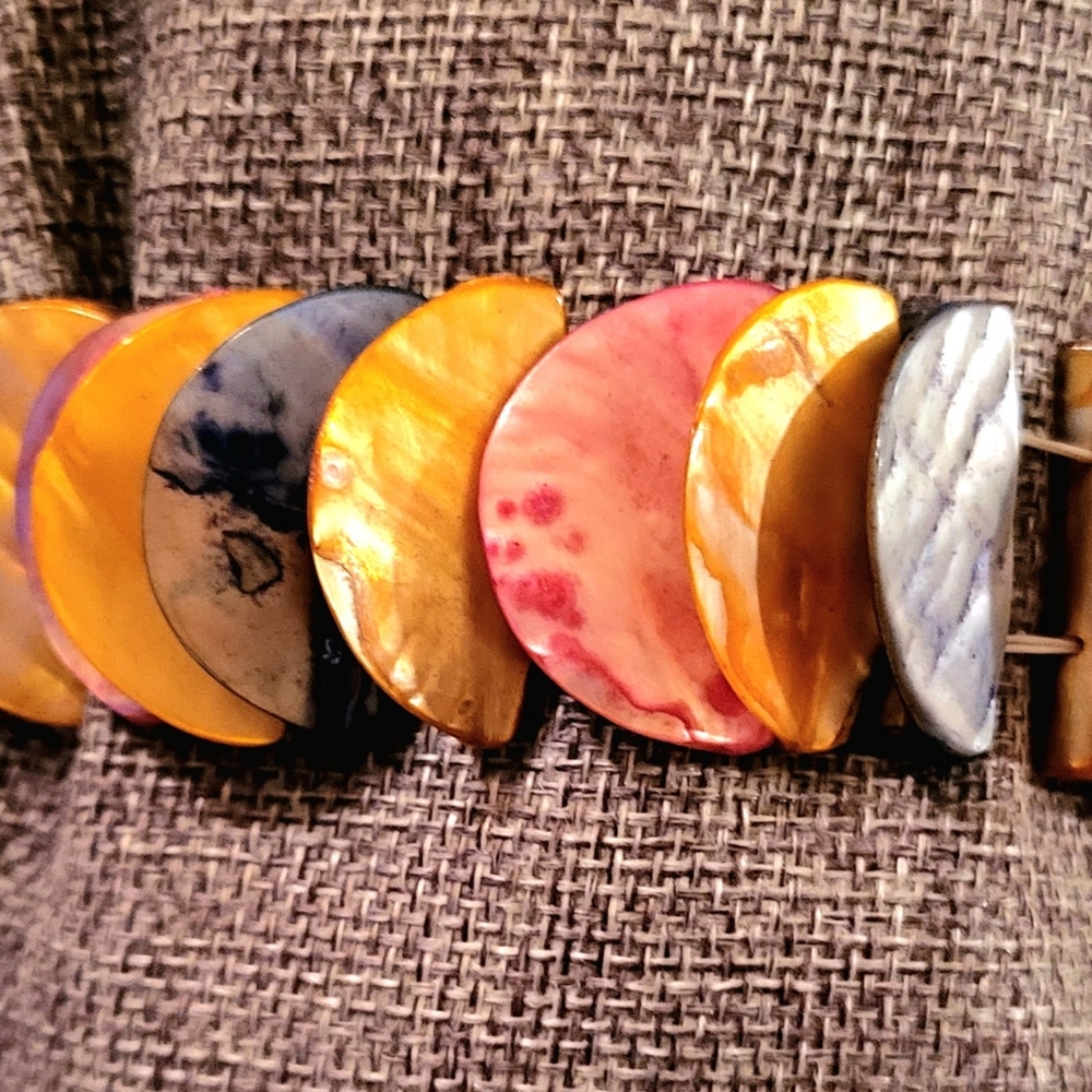 Half-Moon Pearlescent Shell Bracelet